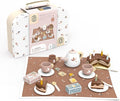 Speedy Monkey Birthday Tea Set for Kids – FSC Wooden Pretend Play Tea Party & Food Set with Teapot, Cups, Cake & Tea Bag – Toddler Girls Imaginative Role Play Kitchen Toy – Colorful Gift for Dollhouse