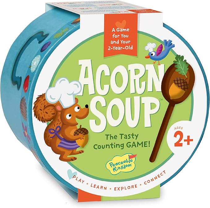 Peaceable Kingdom Acorn Soup Game - Educational Games for Toddlers, Includes Instructions and Parent Guide - 2 Year Old and Up