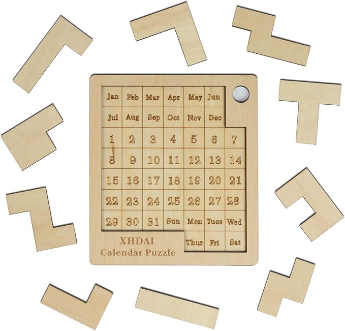 Calendar Puzzle - Daily Calendar Puzzle Wooden,365 Days Date Puzzle,Puzzle Advent Calendar for Adults