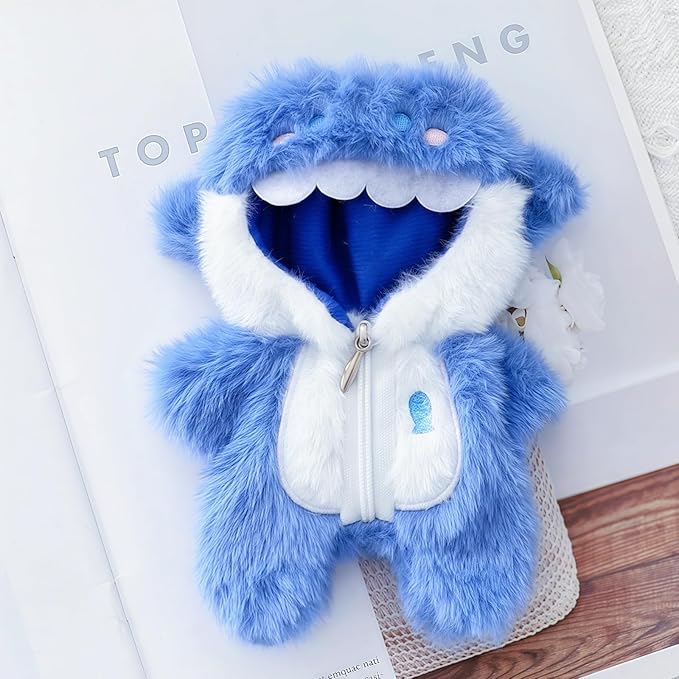 17cm Doll Clothes Set, Overalls Set for 6.7inch Doll Suit, Faking Animal Style Outfit Jumpsuit, Cute Fashion Dress Up Clothes Accessories for 1st/2nd/3rd Gen Dolls (Shark)