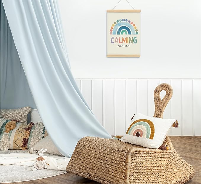 foedor Counseling Office Must Haves Poster Hanger Frame,Rainbow Calming Corner,Mental Health Wall Sign Decor for Home Kids,Mental Health Counselor Gifts,Calming Corner Items for Kids Nursery Baby