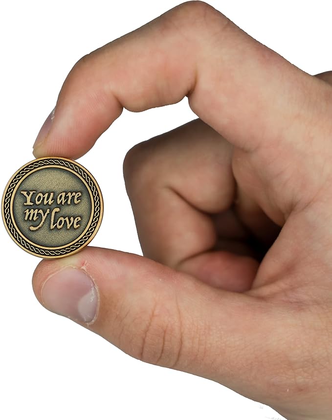 Romantic Love Expression Antique Gold Plated Pocket Coin for Date Night, You are My Love, with You Forever Won't Be Long Enough, Love Gift for Men & Women, from Him or Her