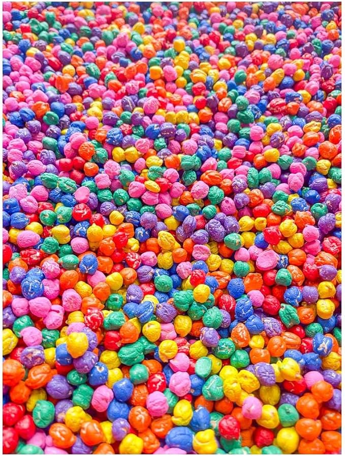 Colored Chickpeas for Sensory Play and Sensory Bins - Many Different Seasonal Colors (4 Cups, Rainbow)
