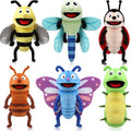 Lenwen 6 Pcs Operation Christmas Items Bulk Animal Hand Puppets with Working Mouth 10 Inches Plush Puppets for Toddler Kid Storytelling Imaginative Role Play Show Party Gifts(Insect)