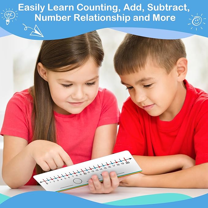 Aizweb 28 Pack Number Line Dry Erase Board Card,12" x 3.9" Small Whiteboard Math Manipulatives Addition Subtraction Game for Student Classroom Must Have Homeschool Teacher Supplies Learning Activities