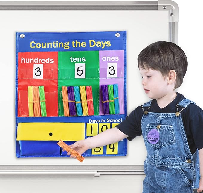 Godery Place Value Charts & Counting Caddie Pocket Chart for Classroom (Hundreds, Tens, Ones)