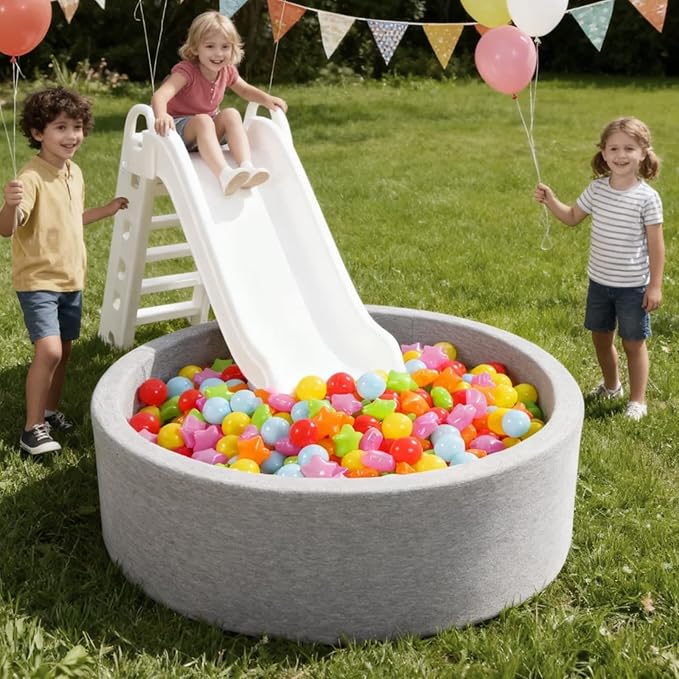 Ball Pit Balls Pack of 100 200 500 - Star and Round Set BPA Free Phthalate Free Non-Toxic Crush Proof Play Balls Soft Plastic Balls for Toddlers Baby Kids Birthday Pool Tent Party