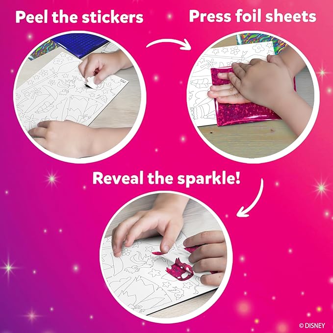 Skillmatics Foil Fun - Disney Princess, Mess-Free Art & Craft Kits for Kids, DIY Creative Activity, Travel Toys, Perfect Gifts for Fans of Moana, Cinderella, Ariel, Jasmine, Ages 4, 5, 6, 7, 8, 9