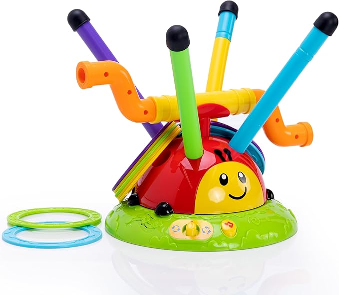 Fat Brain Toys 2-in-1 Musical Jump 'n Toss, Active Indoor/Outdoor Games for Kids Ages 4+, Fun Toys, Kids Activities