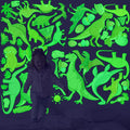 Glow in The Dark Dinosaur Stickers, 48 PCS Glowing Luminous Dinosaur Eggs Wall Decals Jungle Dino Ceiling Stickers for Kids Boys Girls Bedroom Nursery Playroom Party Room Decor
