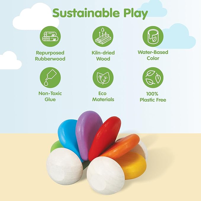 PlanToys® Move & Groove Starter Bundle – Wooden Baby Activity Set | Montessori Push Pull Toy for Infants & Toddlers | Eco-Friendly Crawling, Pushing & Rolling Toys for Motor Skill Development