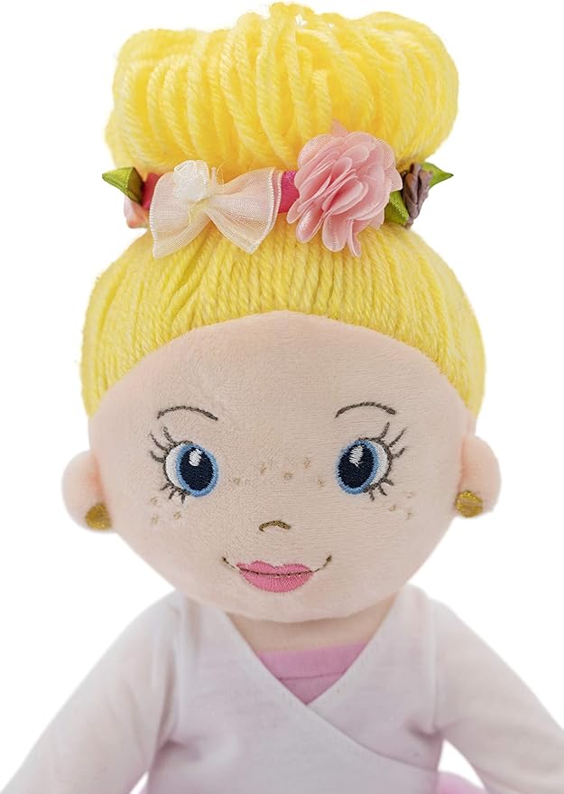 Playtime by Eimmie 14" Ballerina Soft Baby Doll for Girls - Plush Rag Doll for Toddlers & Infants, Washable Stuffed Toy with Sensory Fabric Body - Great for Gift, Birthdays & Special Occasions