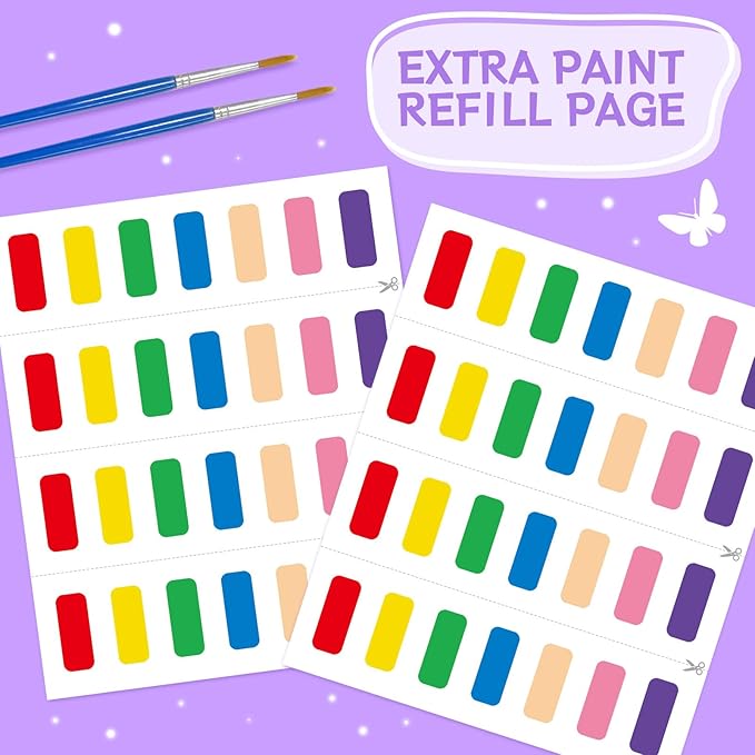 Paint with Water Coloring Books for Toddlers,Mess Free Watercolor Painting Papers for Kids Water Color Paint Kit Art Craft Birthday Gift for Ages 1-3, 4-8(Princess and Party)