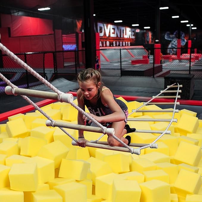 TRENDBOX 48 PCS 5" x 5" x 5" Foam Pit Blocks Sponge Cubes Foam Pit Cubes Sponge Blocks for Amusement Park, Gymnastics, Freerunning and Parkour Courses - Yellow