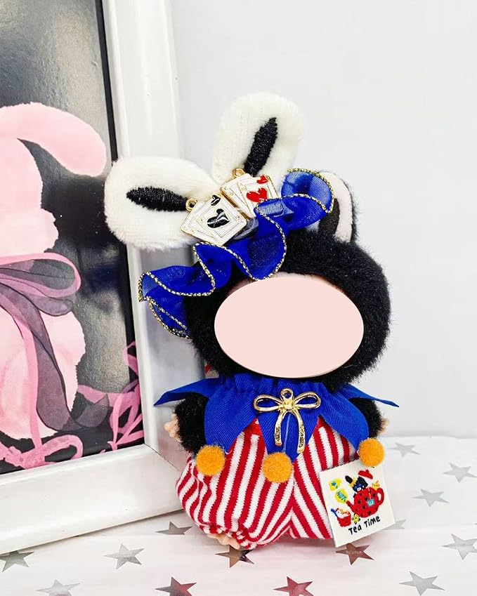 Joker Cosplay Outfit Bundle for Labubu 4.0 (Mini Size Dolls 10cm), Bunny Clown and Poker Carnival Clothes Set, Costume Dress-up for Halloween Party (No Doll Included) (2-Set Bundle)