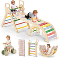 HEIGHT 9-in-1 Pikler Triangle Climber Set with Balance Car & Play Mat – Foldable Wooden Montessori Baby Climbing Toys with Slide, Arch & Ramp, Indoor Jungle Gym for Toddlers