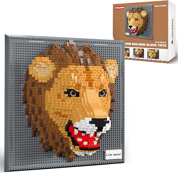 Lion Micro Mini Building Block Sets for Adults, No Compatible with Lego, 3D Animals Wall Art Kits for Home Wall Decor & Table Display, Creative Toy Gifts for Kids Teens Boys Girls (2005 PCS)