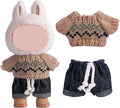 17cm Doll Clothes Set, Premium Jeans & Knitted Sweater Outfit for 17cm 15cm Dolls, Cute Dress Up Fashion, No Doll Included (D, 17cm/15cm)