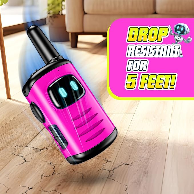 Toys for 3-8 Year Old Girls: comedyfun Mini Robots Walkies Talkies 2 Pack Christmas Birthday Gifts for 3 4 5 6 7 8 Year Old Girls Boys Stocking Stuffers Camping Hiking Toys Age 4 5 6 7 8 Girl Boy