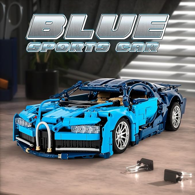 Bluce Sports Car MOC Building Blocks Kit, 1:14 Scale Sports Car Model Toys(1355 Pcs)，Gift for Adults and Kids