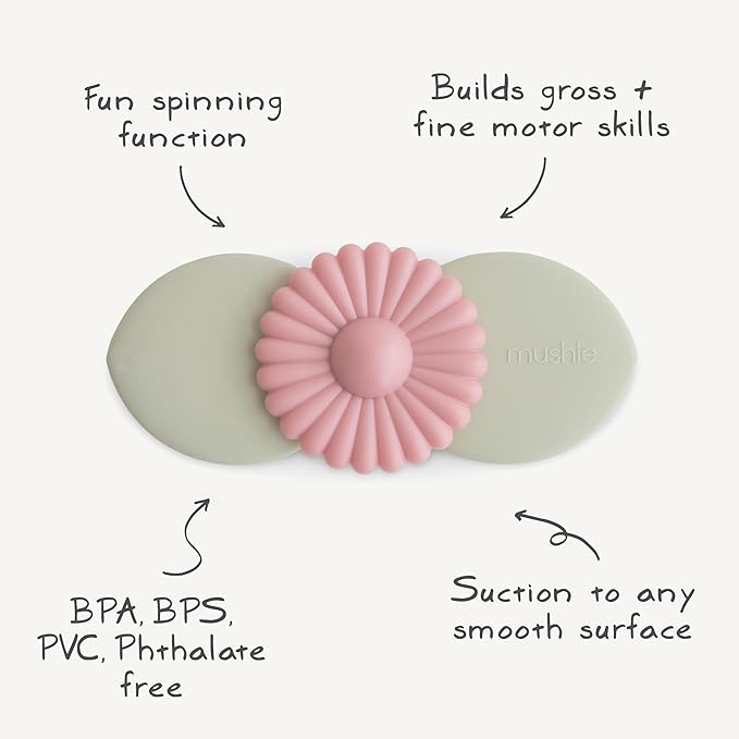 mushie Blossom Suction Spinner Toy | Toddler Sensory Toys for Bath & Play
