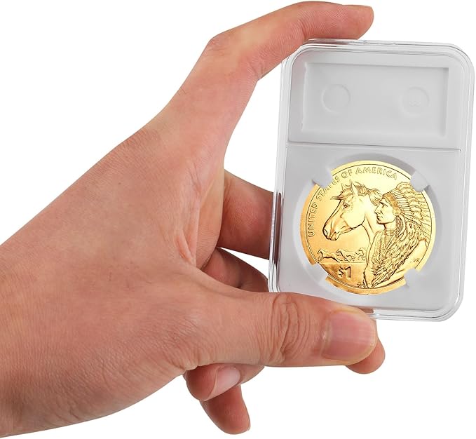 20-Pack Coin Slab Display Holder, Storage Case for Morgan, Peace, IKE Silver 38mm Dollar Coin, Organize Your Coin Collection with Clear Acrylic Cases