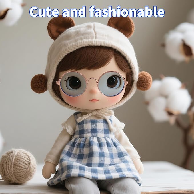 4pcs Mini Doll Glasses, Cute Tiny Sunglasses for Most Dolls Outfit and Toys Clothes Set Decorations with Metal Frame Multi-Color Lenses Fashion Eyewear Accessories(Color 2)