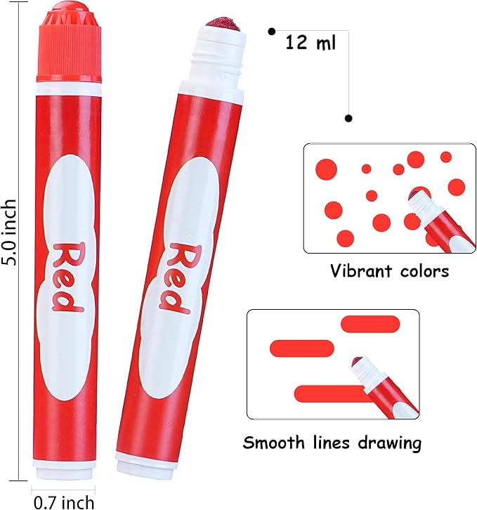 Dot Markers, 10 Colors Washable Dot Paint Markers for Toddlers Kids Preschool, Bingo Daubers Supplies, Painting Art and Crafts Kits Coloring Set, for Class Valentine Gift Art Party