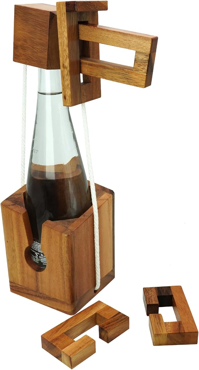 BSIRI Think for Bottle Puzzle Challenging Brain Teaser and Holder Game Functional Storage Ideal for Bottles Lover and Fun Gifts Hard Games