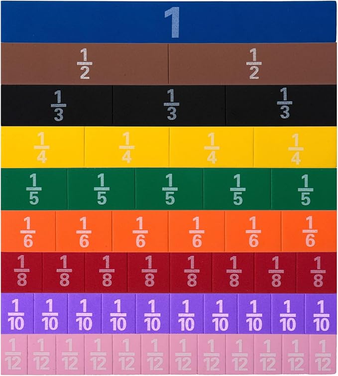 Montessori Math Magnetic Tiles Classroom Essentials Foam Tiles for Kids to Learn Fraction Equivalence and Math manipulatives Great Learning Resources for The Homeschool Curriculum