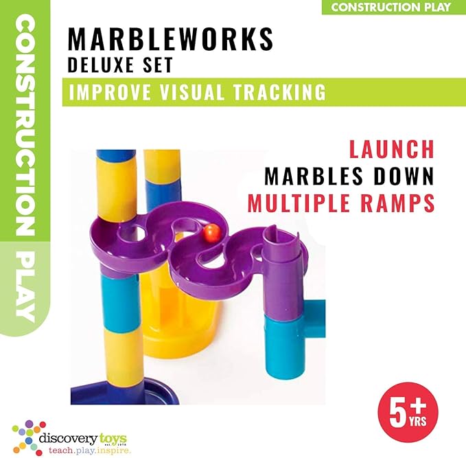 Discovery Toys Marbleworks Deluxe Marble Run | Kid-Powered Learning | STEM Educational Building Block Toy Learning & Childhood Development 5 Years Old and Up