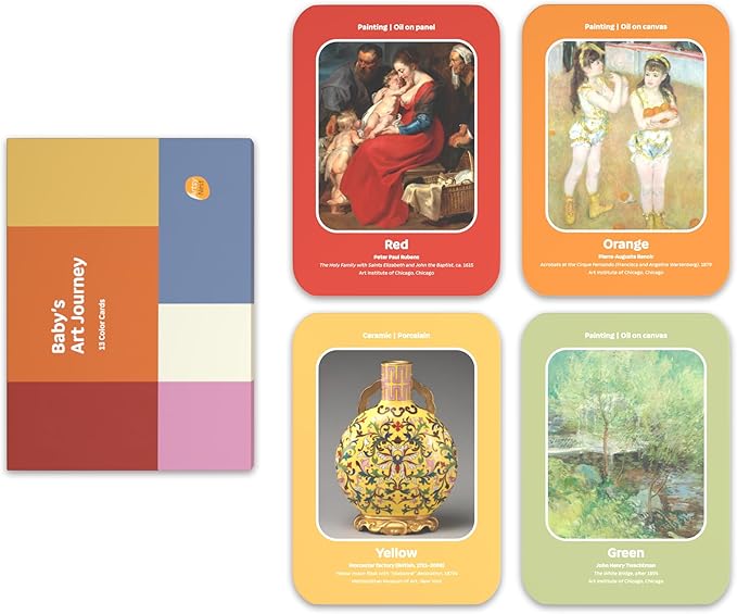Baby’s Art Journey Color Cards – Set of 13 Museum-Inspired Art Learning Cards for Ages 0–12 Years