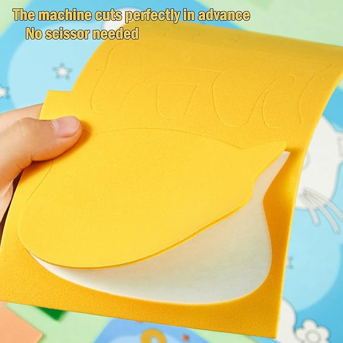 3D EVA Foam Stickers for Toddlers 12PCS Sticky Foam DIY Craft Preschool Art Class Drawing Sticker Puzzle Art Kit for Kids Boys Girls (Land Animals)