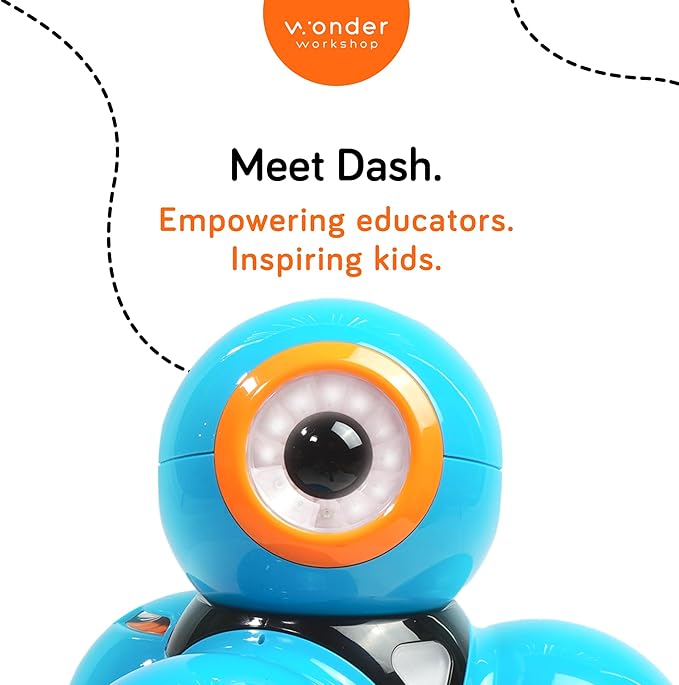Wonder Workshop Dash Robot Wonder Pack – Coding Educational Bundle for Kids 6+ – Free STEM Apps with Instructional Videos - Launcher Toy, Sketch Kit Drawing, Gripper Building