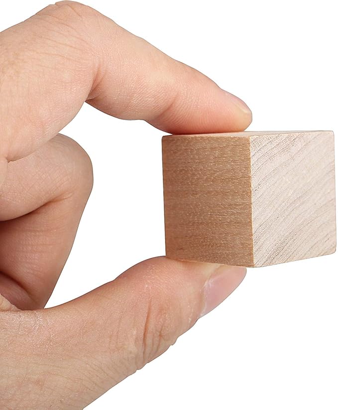 ZOENHOU 300 PCS 1 Inch Wooden Cubes, Blank Unfinished Wooden Block Set for Crafting Painting Decorating DIY Projects