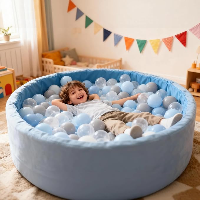 Ball Pit Balls Pack of 100 200 500 - Star and Round Set BPA Free Phthalate Free Non-Toxic Crush Proof Play Balls Soft Plastic Balls for Toddlers Baby Kids Birthday Pool Tent Party