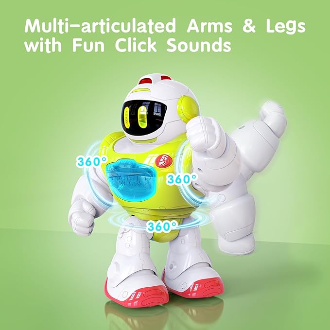 P&C Learning Toys Baby Walking Activity Remote Control Robot with Musical, Sounds, Light Interactive Early Toddlers Toy for 1 2 3 Birthday Gift