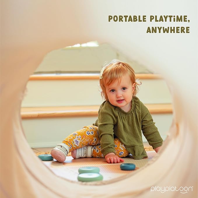 Play Platoon Baby Tunnel Toys for Toddlers 1-3 - 6 Ft Premium Vegan Leather Kids Tunnels for Babies - Wipeable, Water Resistant, Soft Durable Easy Fold and Storage Play Tunnel with Carry Bag - 2 Pack