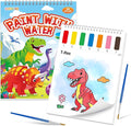 Paint with Water Coloring Books for Toddlers, Dinosaurs Theme Mess Free Watercolor Painting Papers for Kids Water Color Paint Kit Art Craft Birthday Gift for Ages 1-3, 4-8