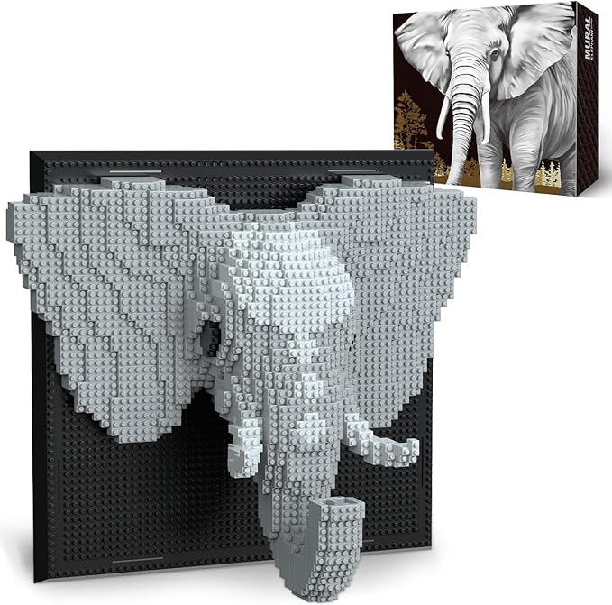 Elephant Micro Mini Building Block Sets for Adults, No Compatible with Lego, 3D Animals Wall Art Kits for Home Wall Decor & Table Display, Creative Toy Gifts for Kids Teens Boys Girls (1625 PCS)