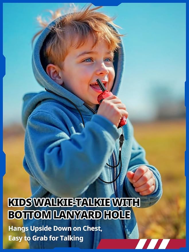 Walkie Talkies Toys for Kids Rechargeable, Long Range 2 Way Radio, Outdoor Camping Games Party Toys for 3 4 5 8-12 Year Old Boys Birthday Xmas Gift for Kids, 3 Pack