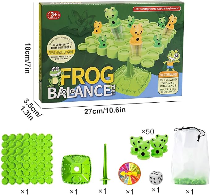 Frog Balance Game，Balance Board Game，Two-Player Balanced Tree Board Game, Montessori Frog Balance Tree Educational Toys, Children Desktop Game Gift for Boys Girls
