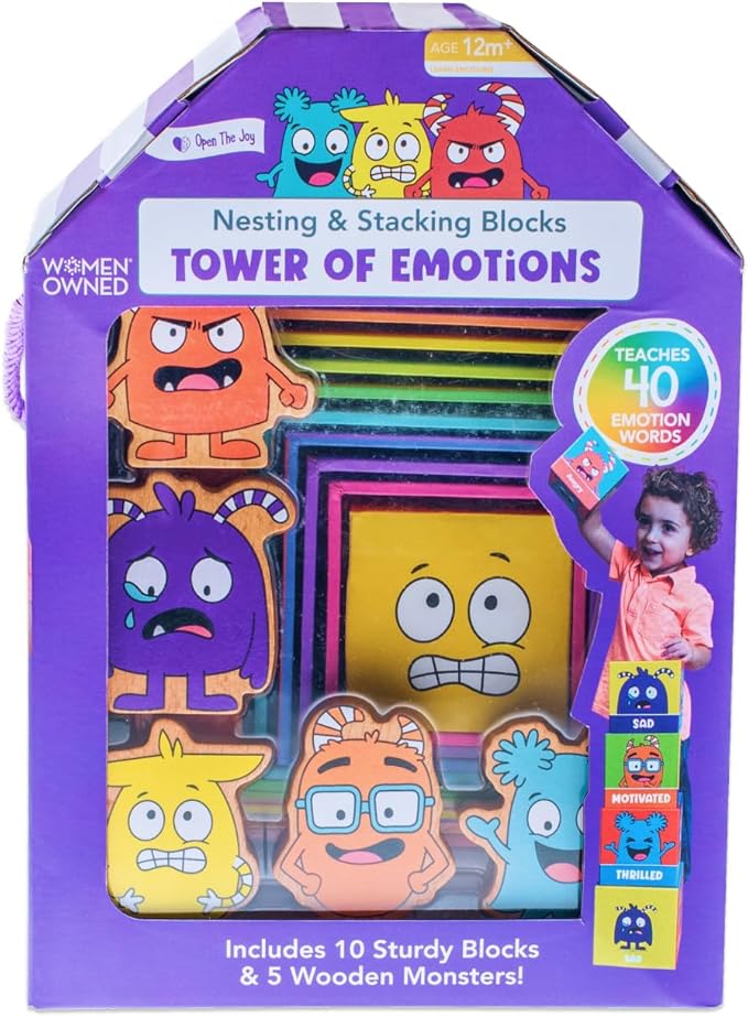 Open The Joy - Tower of Emotions: Kids Emotional Intelligence Building Game, Mindfulness Activities, and Stress Relief Techniques for Ages 4 and Up