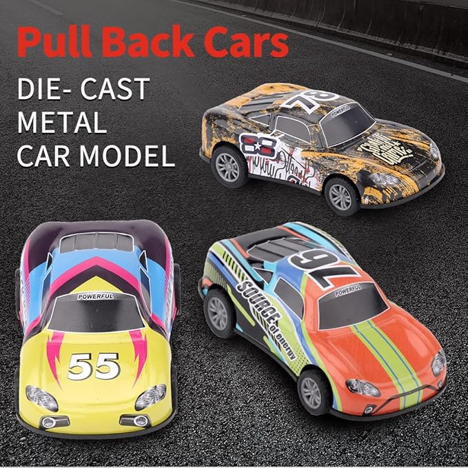 4.2 inch Pull Back Cars Toys Set, Push and Go Pull Back Cars Matchbox 1:28 Race Car 3 Pack Suitable for Toddlers 3 4 5 6 7 Year Old Kids Toys