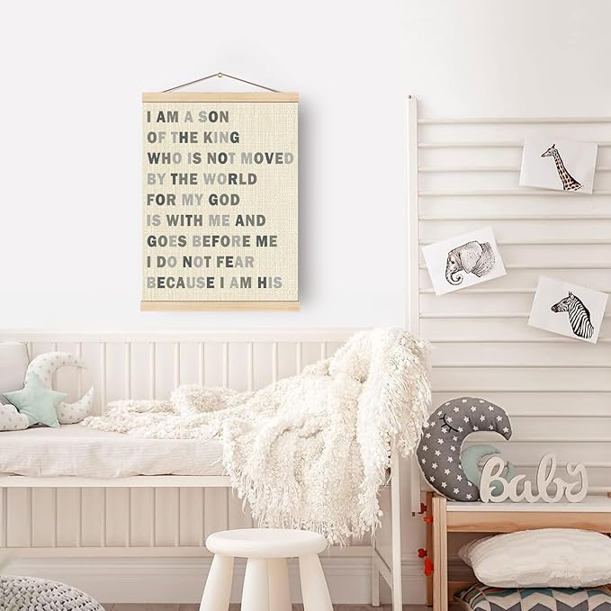 Boat Wades Inspirational Christian Wooden Poster Hangers 12x16 Inch,Boho Nursery Decor Boy Poster Hanger Frame,Bible Verse Nursery Decor Wall Hanging For Nursery Boys Room