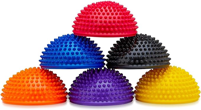 bintiva Balance Pods Set - 1 Pair Hedgehog Style Domed Stability Pods for Children and Adults