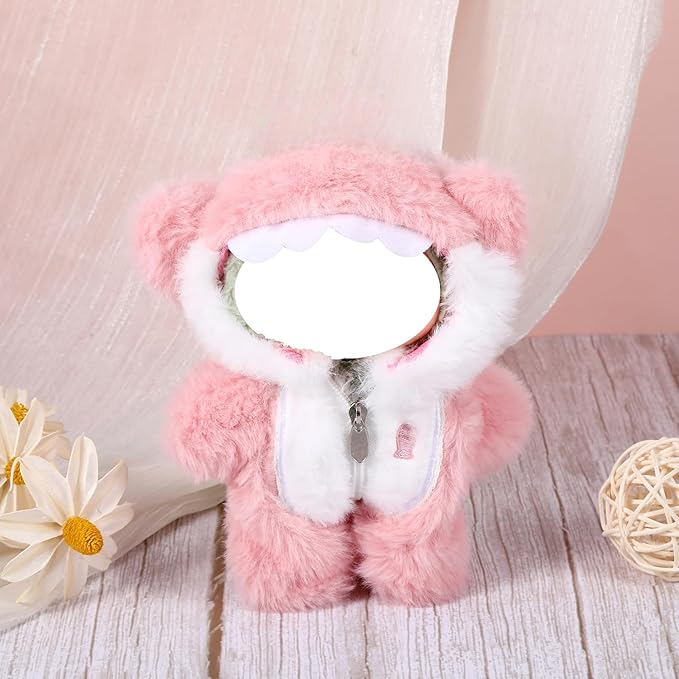 Cute Clothes Outfit for 17cm Doll, Adorable Dolls Outfits,Dress Set for Accessories, Fashion Chic Figure Clothes Set (No Figure,Pink)