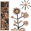 Candywood Wooden Unfinished Craft Kits Toy,Unfinished Natural Wood Slices Loose Part Play,DIY Wood Slices Kit for Toddler 3+ (UN_S)