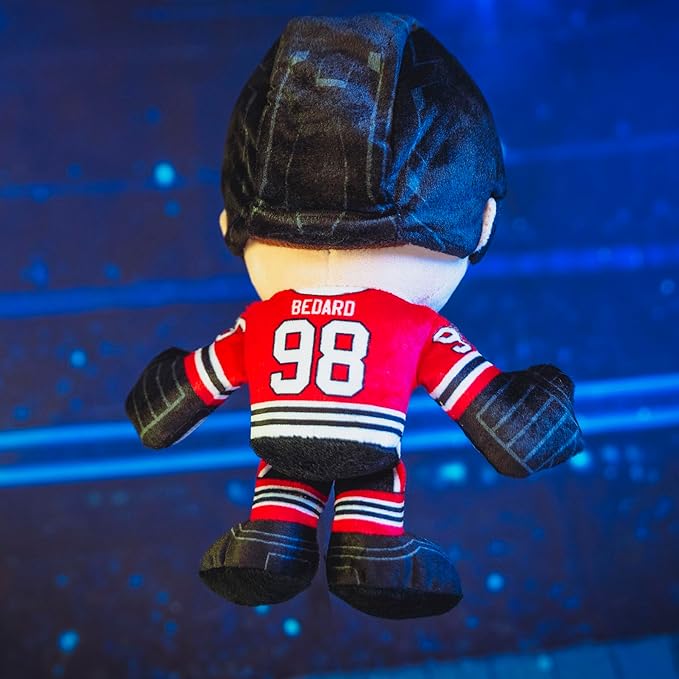 Bleacher Creatures Chicago Blackhawks Connor Bedard 8" NHL Kuricha Sitting Plush - Soft Chibi Inspired NHL Superstar