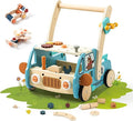 OESSUF 2-in-1 Wooden Baby Walker with 40 PCS Tool Toys – Baby Push Walker for 6-12 Months, Activity Center for Toddlers Aged 1-3 Years, Montessori Toy for Boys and Girls (Blue)